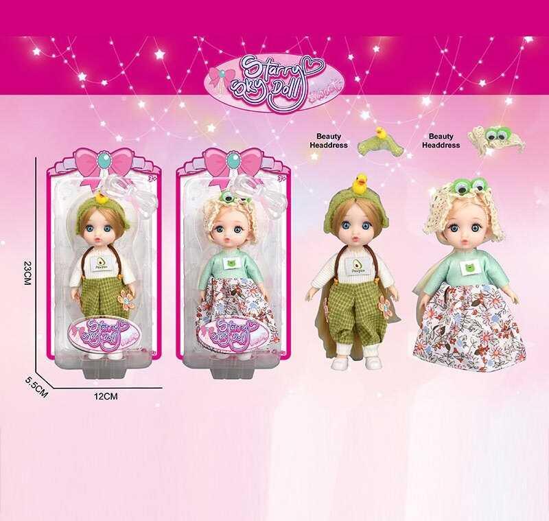 Лялька SK 100 C 2 види, висота: 16 см, імітація скляних очей, шарнірні суглоби, на листі