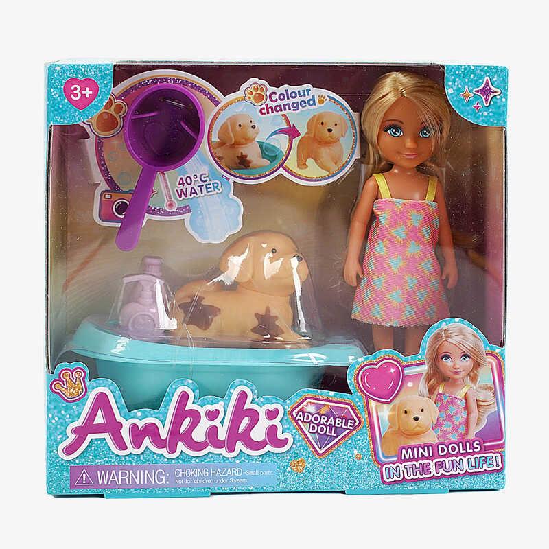 Лялька з аксесуарами 606012 висота ляльки 13.5 см, песик, аксесуари, в коробці