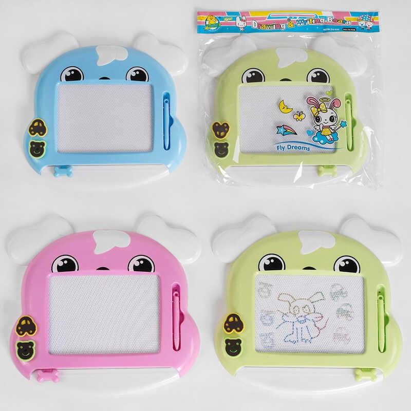 Дошка для малювання C 50118 "Собачка", 3 кольори, магнітна, кольорова, 2 штампи, в пакеті, ВИДАЄТ...