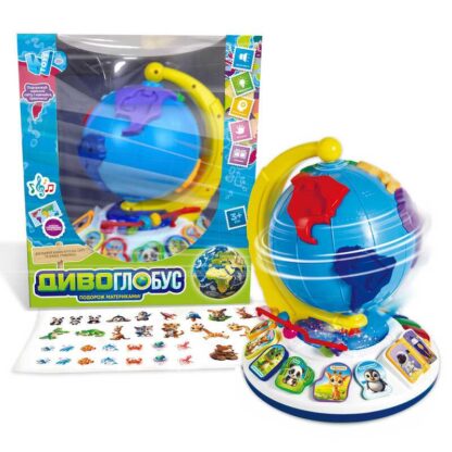 Диво-глобус 62609 (12) "WToys", ОЗВУЧУВАННЯ УКРАЇНСЬКОЮ МОВОЮ, 7 віршів, 7 пісень, 10 казок, ноти, цифри, сортер, підсвічування,