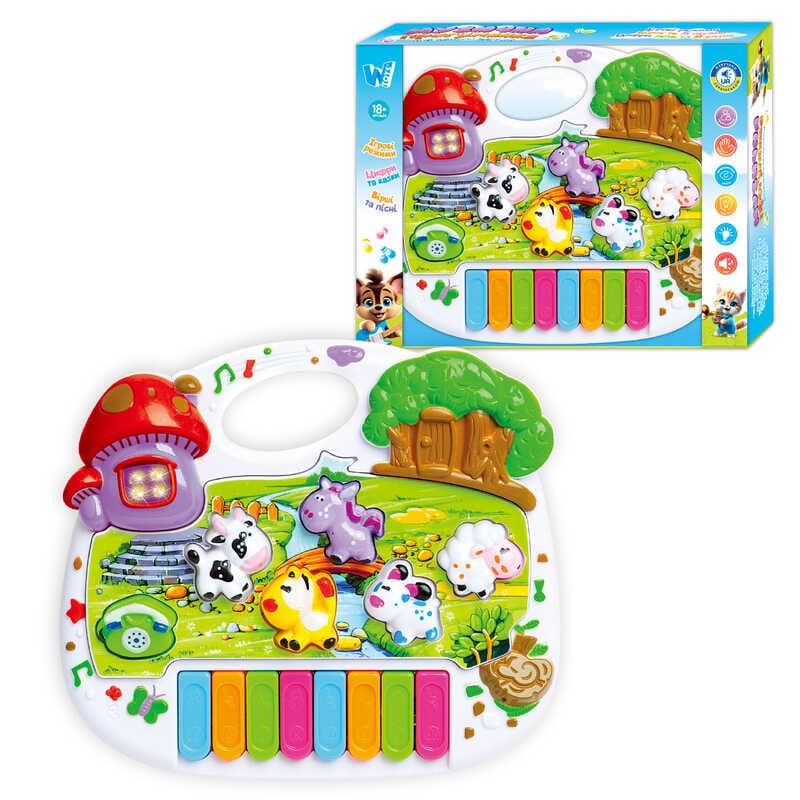 Музичне піаніно 18126 "WToys", ОЗВУЧУВАННЯ УКР МОВОЮ, пісні, казки, цифри, звуки тварин, підсвічу...