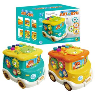 Музичний Автобус 49202 (60/2) "WToys", 2 кольори, ОЗВУЧ. УКРАЇНСЬКОЮ МОВОЮ, 5 казок, 10 пісень, 10 скоромовок, 10 загадок, підсві