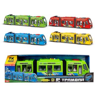 Трамвай 60147 (48/2) 4 кольори,"АвтоЕксперт", ОЗВУЧ. УКР. МОВОЮ,пісні,віршики,звук транспорту, правила дорожнього руху,підсвіч.,
