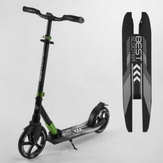 Самокат алюмінієвий "Best Scooter" 93427 (2) колеса PU, d переднього колеса — 230 мм, d заднього колеса — 215 мм, 1 амортизатор