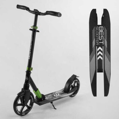 Самокат алюмінієвий "Best Scooter" 93427 (2) колеса PU, d переднього колеса — 230 мм, d заднього колеса — 215 мм, 1 амортизатор