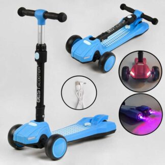 Самокат триколісний LT-10635 Best Scooter з парогенератором (6) складане кермо, ЗВУК МАШИНИ, ДИМ, СВЕТ, пластмасовий, колеса PU