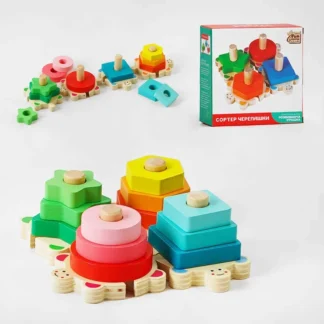 Гр Сортер 80465 (24) "4FUN Game Club Wood", "Черепашки", у коробці