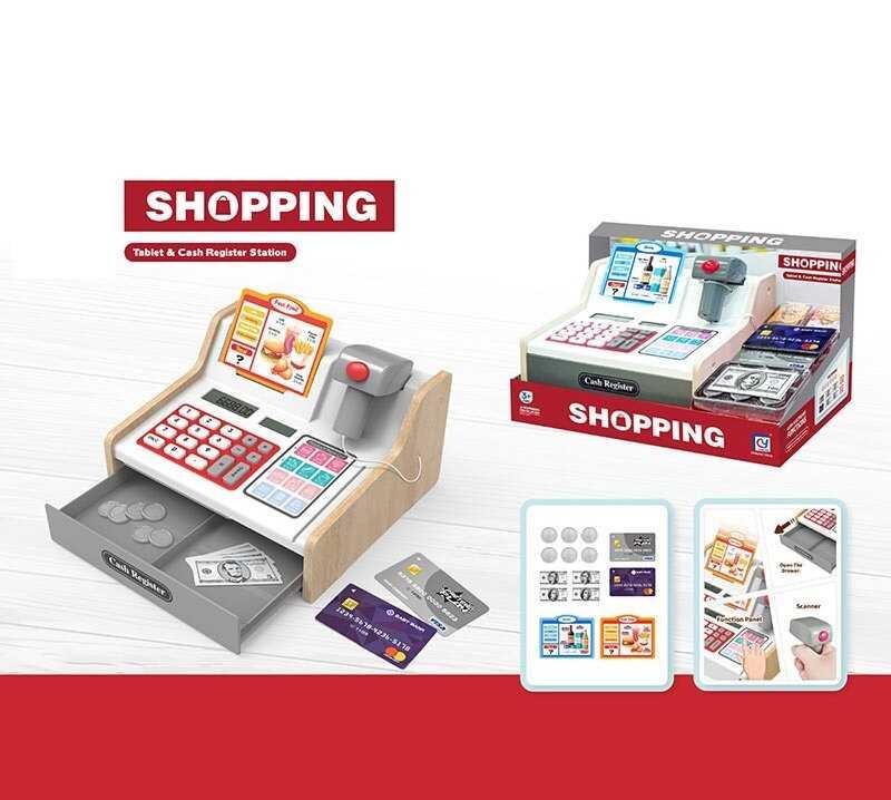 Касовий апарат 818-503 вбудований акумулятор, калькулятор, іграшковий сканер, звуки, підсвічуванн...