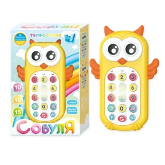 Телефон "Совуля" 40054 (60) "WToys", ОЗВУЧ УКРАЇНСЬКОЮ МОВОЮ, звук, підсвічування, пісні, загадки, скоромовки, дзвінок, цифри, пр