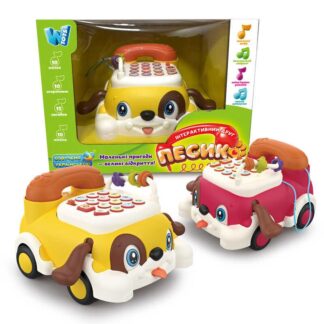 Телефон-каталка 26464 (36) "WToys", ОЗВУЧУВАННЯ УКРАЇНСЬКОЮ МОВОЮ, підсвічування, 10 пісень, 10 казок, 15 загадок, 10 скоромовок,