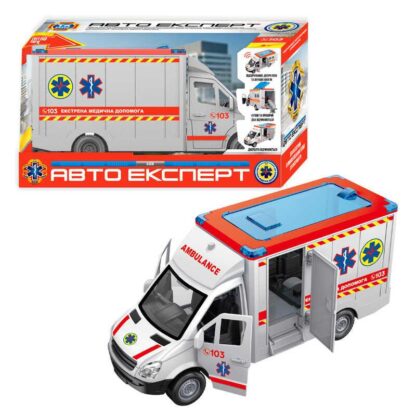Машинка TK 97569 (24) "Авто Експерт", "Швидка допомога", ОЗВУЧ УКР МОВОЮ,  інерція, звук, підсвіч, вірші, пісні, двері, та Машинка