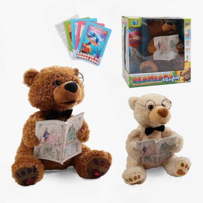 Ведмедик казкар 31515 (16/2) 2 види, "WToys", ОЗВУЧ. УКР. МОВОЮ, 15 аудіоказок, 5 карток із казками, скоромовки та звуки, кнопки