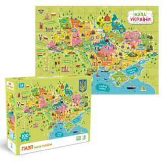 Гр Пазл "Мапа України" 300706 (48) "DoDo", назви українською мовою, 100 елементів, розмір зібраного пазла: 39х28 см, в коробці