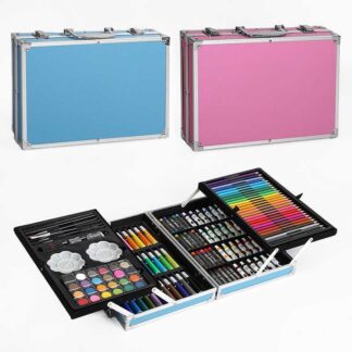 Набір для малювання C 65589 (6) 2 види, фарби, маркери, пастель, олівці, палітра, у валізі