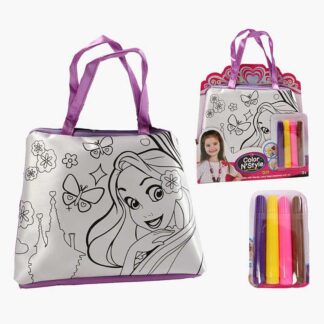 Сумка-розмальовка 613-1 текстильна, 4 мініфломастери, застібається на блискавку, на листі