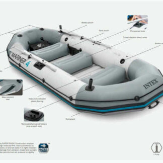 Intex Човен 68376 "MARINER 4" Чотиримісний, Розмір:328x145x48 см