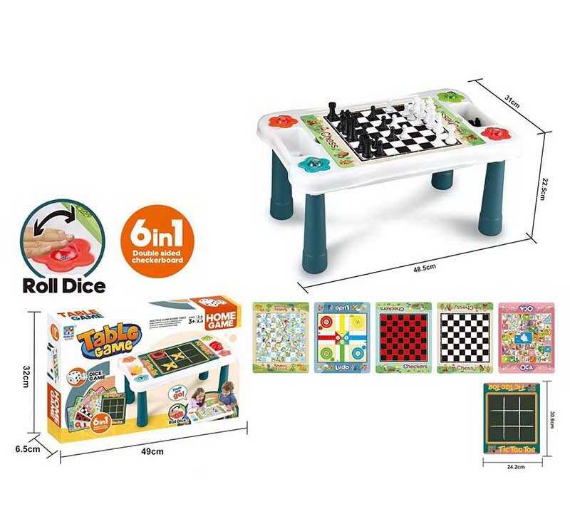 Ігровий набір 2035 6 в 1, хрестики-нулики, OCA, змійки та драбинки, лудо, шахи, шашки, в коробці