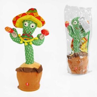 Інтерактивна іграшка M 49115 “Кактус”, укр. та англ. пісні, функція запису та повтору голосу, USB...