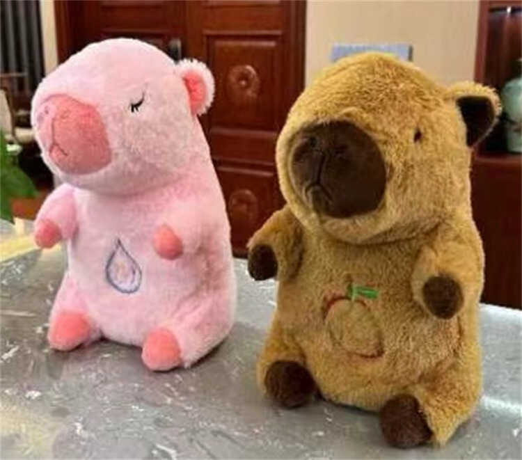 Інтерактивна іграшка M 18607 2 кольори, "Капібара", висота: 30 см, сплюшка, для сну, дихає, на ба...