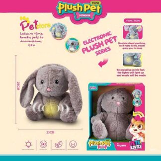 Інтерактивна іграшка MC 1107 “Зайченя”, висота 28 см, підсвічування, сплюшка, мелодія, дихає, на...