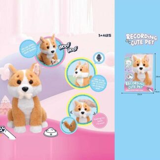 Інтерактивна іграшка 933-188 E “Песик”, повторюшка, сенсорні датчики, заводна кісточка, звуки, ру...