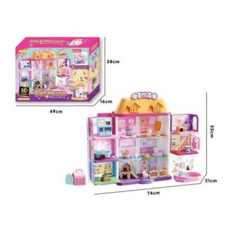 Будиночок LD 002 Штрих=0504 фігурки тварин, наліпки, аксесуари, розкладається, звук дзвінку у две...