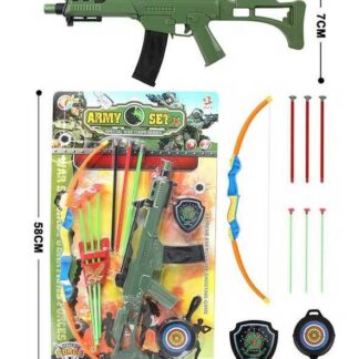 Військовий набір PT 016-2 автомат, лук, стріли, жетон, мішень, на листі