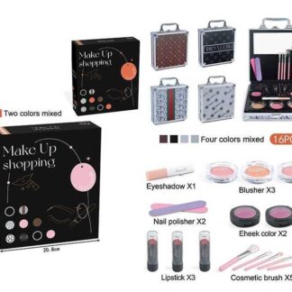 Косметика FT 2015 C 16 елементів, кейс, 3 палетки рум`ян, 2 - тіней для повік, 3 помади, пилочки...