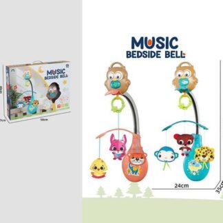 Карусель музична 988-53 2 кольори, колискові мелодії, підсвічування, текстильні іграшки, регулюва...