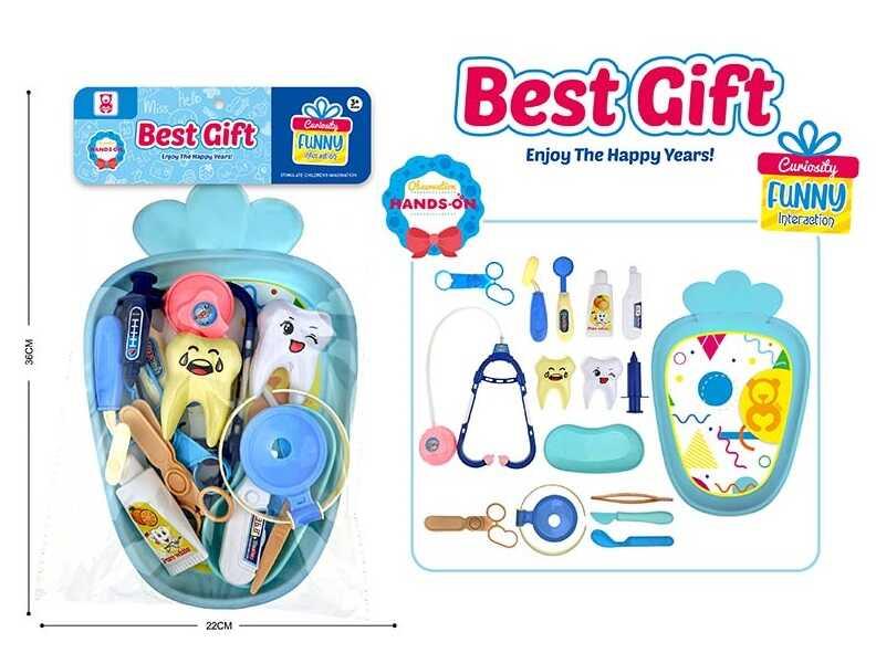 Набір лікаря 9093 стетоскоп, термометр, прилад для перевірки зору, уби, ліки та операційне прилад...