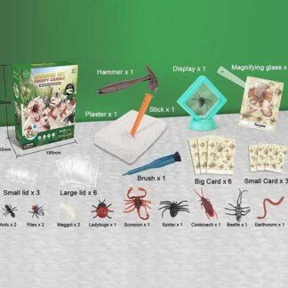 Розкопки G 504 “Комахи”, гіпсовий блок, інструменти, лупа, картки, в коробці