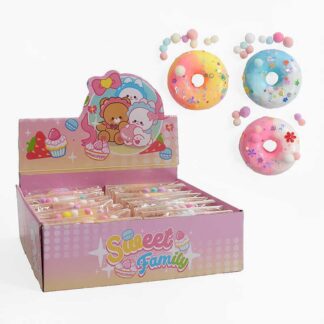 Гра антистрес C 71216 ЦІНА ЗА 16 ШТУК В БЛОЦІ, “Пончик”, блискітки, м’які кульки, в коробці