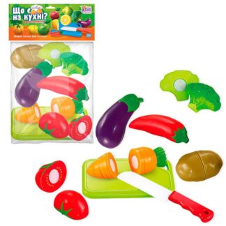 Гр Овочі на липучках “Що є на кухні?” 65270 "4FUN Game Club", 10 елементів, обробна дошка, ніж, у...