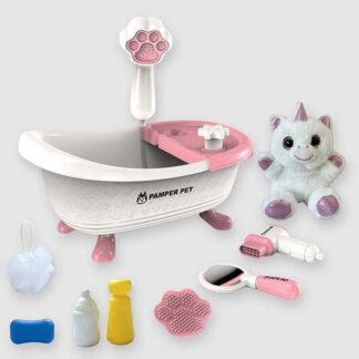 Улюбленець 939-66 м’яка іграшка, ванна, помпова подача води, люстерко, аксесуари, окастик, в коробці