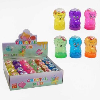 Лизун C 68857 ЦІНА ЗА 24 ШТУКИ В БЛОЦІ, глітер, пінопластові кульки, в коробці