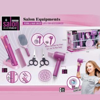Набір перукаря YLQ 090 стайлер, звук, підсвітка, 2 щітки для волосся, фен та 2 насадки, ножиці, в...