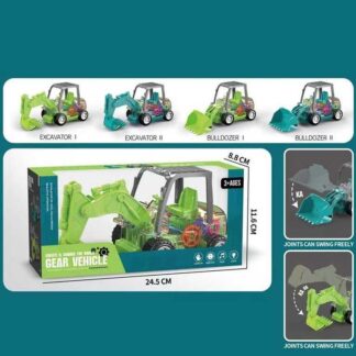 Спецтехніка X 555-56 4 види, екскаватор, звук, підсвічування, шестерні, колесо вільного ходу, в к...