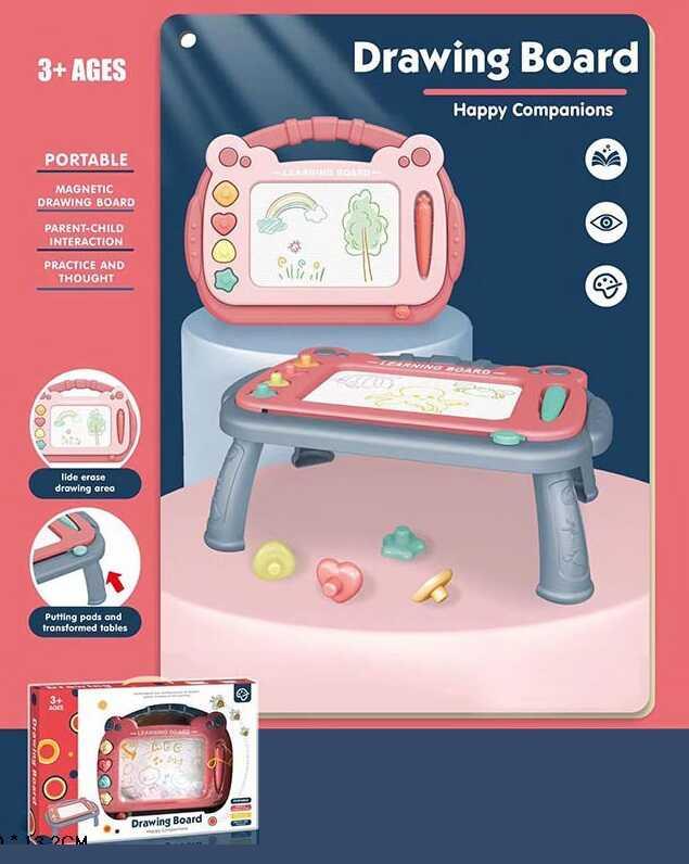 Столик для малювання 223 А магнітна дошка, 4 штампи, в коробці