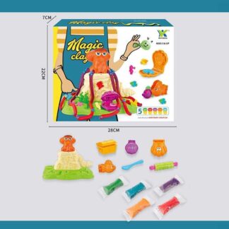 Тісто для ліплення 2934 C 5 кольорів тіста, екструдер кальмар, формочки, аксесуари, в коробці