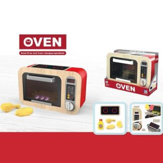 Мікрохвильова піч 818-508 A дерев`яна, підсвічування, звуки, муляжі їжі, які змінюють колір, в ко...