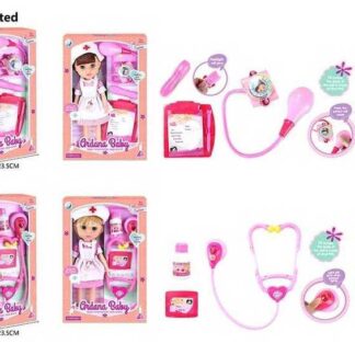 Лялька А 717 2 види, висота-32 см, набір лікаря, у коробці