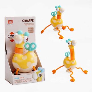 Брязкальце YB 11605 "Жирафа", прорізувач, гофра, в коробці