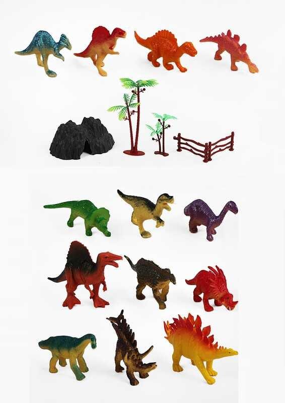 Набір динозаврів 000-046 D дерева, гора, паркан, в пакеті