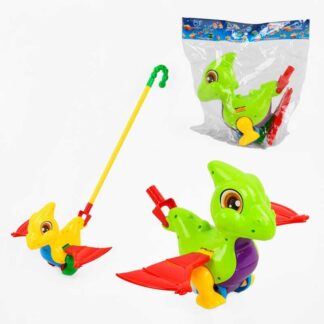 Каталка 0360 "Дракончик" на паличці, махає крилами, 2 кольори, в пакеті