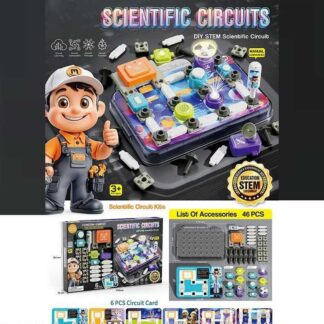 Електронний конструктор 77-55 K 46 елементів, підсвічування, вентилятор, мелодія, 3 види перемика...