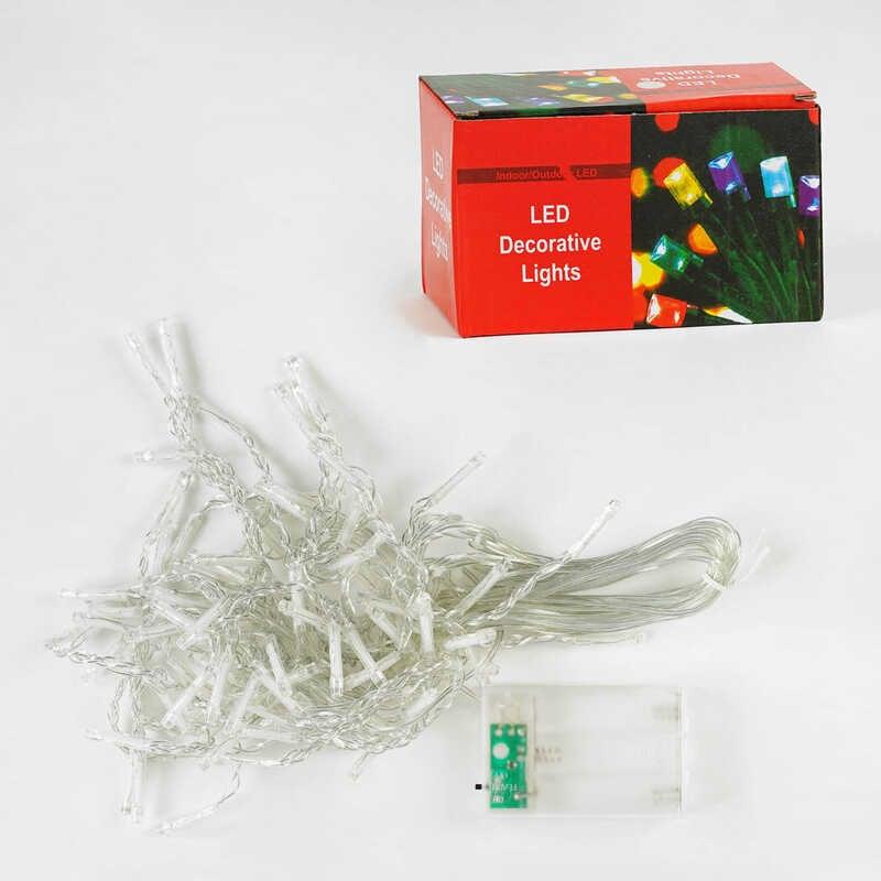 Гірлянда C 61483 (100) штора, 100 ліхтариків, 3х0,75 м, на батарейках, біле світло, 2 режими, у кор