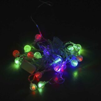 Гірлянда С 54309 (100) 20 лампочок, кольорове світло, 4 м, подовжувач, прозорі ліхтарики, 220 V, в