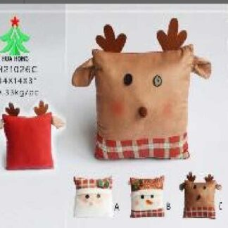 Новорічна декоративна подушка C 67774 3 види, розмір 39х37 см, ВИДАЄТЬСЯ ТІЛЬКИ МІКС ВИДІВ