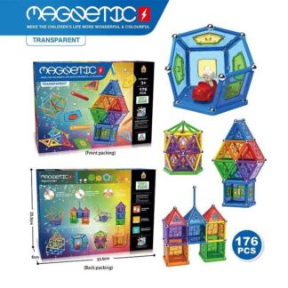 Магнітний конструктор AQ 2272 176 елементів, різні форми деталей, в коробці