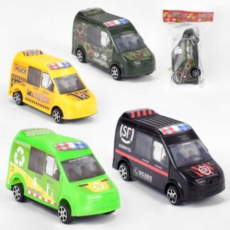 Набір машин 399-165 4 види, інерція, 1 штука в пакеті